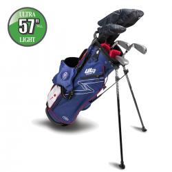 US Kids Golf UL7 Starterset Ultralight UL57 145152cm LH 5teilig navyrot