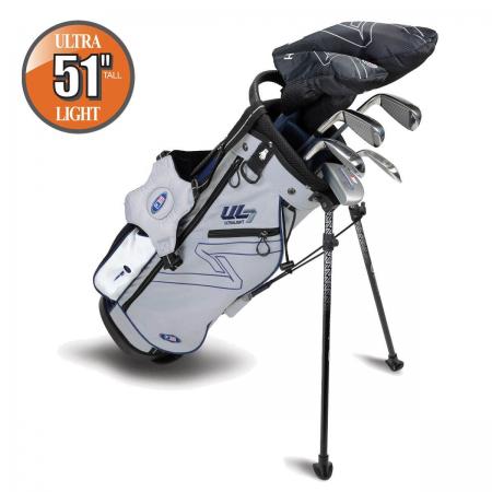 U.S. Kids Golf UL7 Starterset Ultralight UL51, 7-teilig, 130-137cm, RH, hellgrau/navy