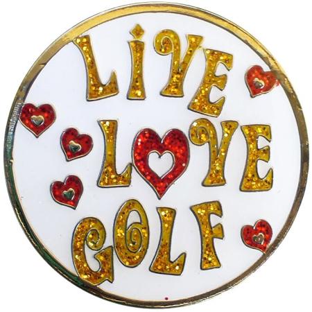 Navika Glitzy Ballmarker &quote;Live Love Golf&quote;