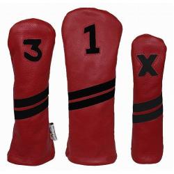 Sunfish Leder Headcover Ace rotschwarz 3er Set