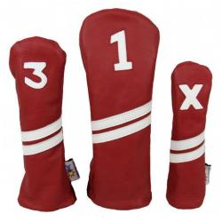 Sunfish Leder Headcover Ace rotweiß 3er Set
