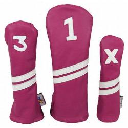 Sunfish Leder Headcover Ace pinkweiß 3er Set