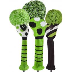 Bommel Strick Headcover grün 3er Set