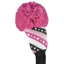 Bommel Sparkle Strick Headcover pink Fairwayholz Streifen