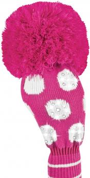 Bommel Sparkle Strick Headcover, pink, Driver Punkte