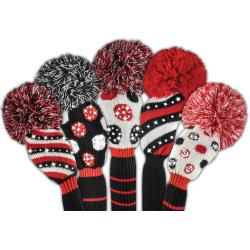 Bommel Sparkle Strick Headcover schwarzweißrot