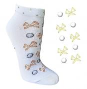 cbfmoda Damen-Golfsocken Tees 'n Balls, weiß