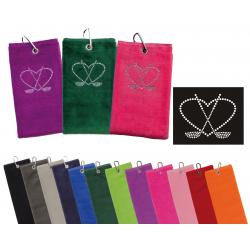 cbfmoda Golftuch Herz mit Schlägern rot