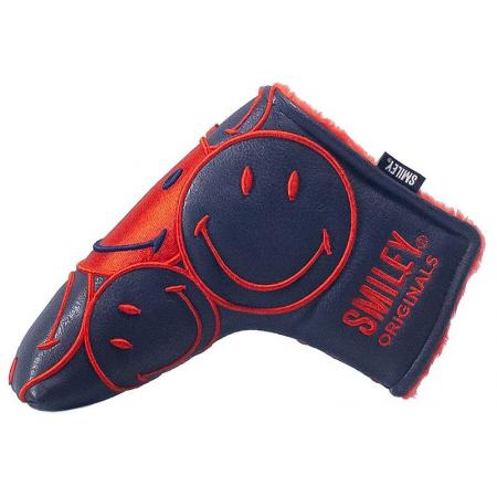 KraveGolf Stacked Smiley Originals Blade Puttercover, dunkelblau/rot