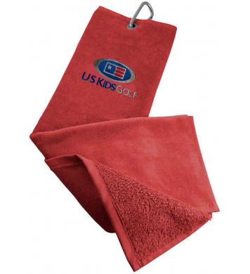 U.S. Kids Golf Velours Handtuch, rot