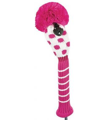 Bommel Strick Headcover, pink, Hybriden Punkte