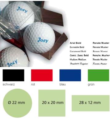 Bedruckte Marken-Golfbälle mit Namen oder Initialen, 12 Stück